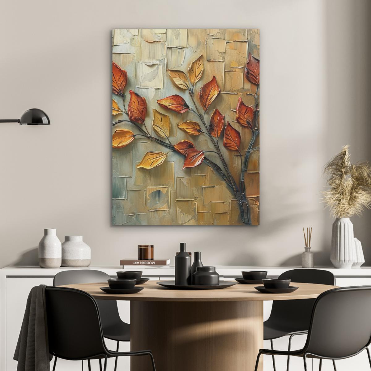 AKUSTIKBILD Baum - Abstrakt - Natur - Kunst Wandbilder 60x80 cm - Goldfarben, Kunststoff (60/80/0.9cm) - MuchoWow