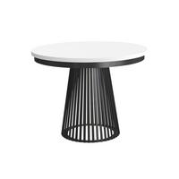ESSTISCH Lumi im Loft-Stil, ausziehbar Ø 120–200 cm, Metallbeinen, Schwarz+Weiß - Schwarz/Weiß, Metall (120/120/77cm) - Beautysofa