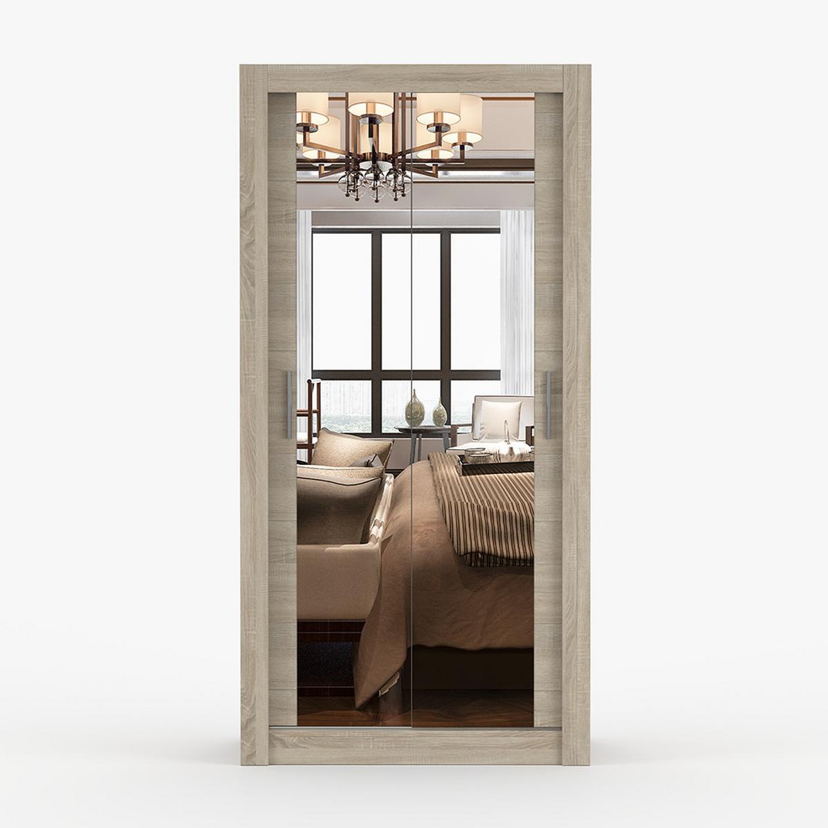 KLEIDERSCHRANK Milan 100 cm, 100/200/64, 2-türig, Sonoma-Eiche - Sonoma Eiche, Holzwerkstoff (100/200/64cm) - imoebel24
