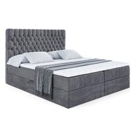 BOXBETT mit Matratze H4 und Lattenrost - SERENE - 140x200 - H4 - Dunkelgrau - Dunkelgrau, Holzwerkstoff (140/200cm) - ALTDECOR