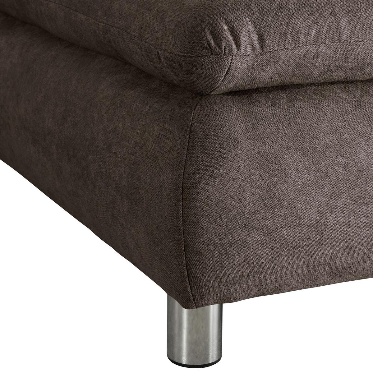 ECKSOFA mit Ottomane rechts Kaye Flachgewebe schoko - Mokka, Kunststoff (190/270cm) - 58aufmkessel