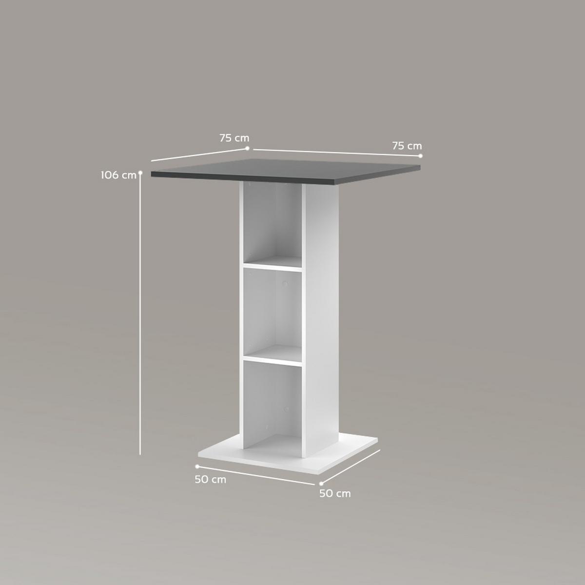 BARTISCH Regusa Anthrazit/Weiß 75 x 75 cm - Anthrazit/Weiß, Holzwerkstoff (75/75/106cm) - Livinity®