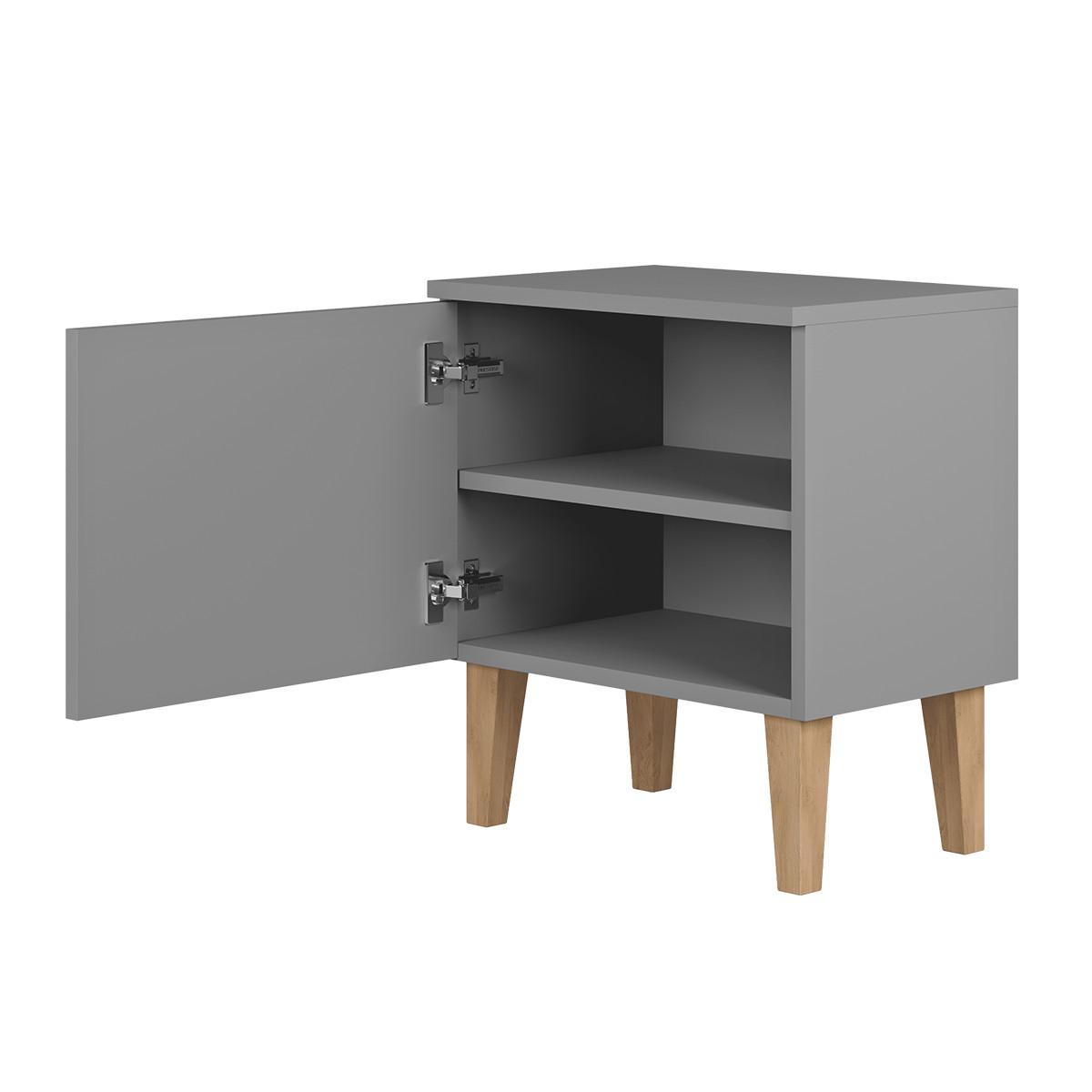 NACHTTISCH Kubi Grau - Grau, Holzwerkstoff (50/34/56cm) - Petits-meubles