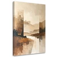 LEINWANDBILD Abstraktion 70x100cm - Beige, Textil (70/100cm) - Feeby