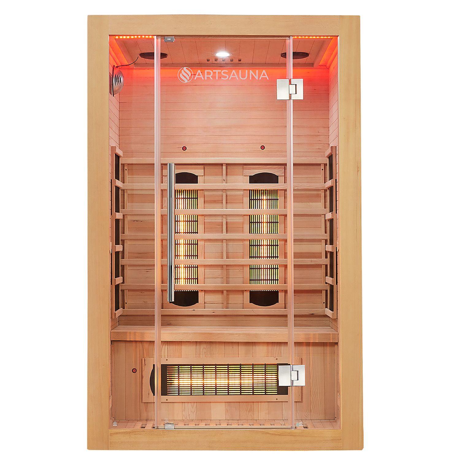 INFRAROTKABINE Kiruna 120 mit Dual Technologie & Hemlockholz - Naturfarben, Holz (120/190/105cm) - Artsauna