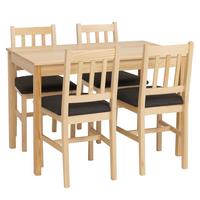 ESSZIMMER-SET Kiefer Dekor - Anthrazit/Kieferfarben, Holz - MCW