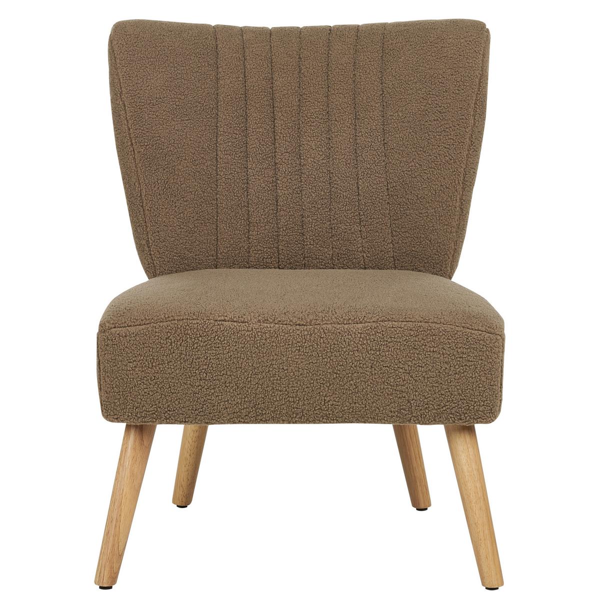 SESSEL Bouclé Braun Vaasa - Hellbraun/Braun, Textil (61/85/60cm) - Beliani