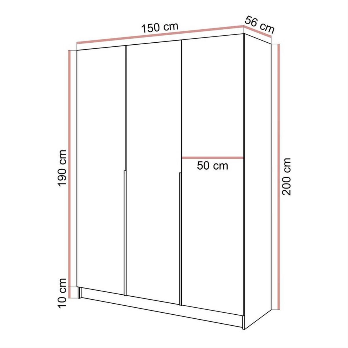 KLEIDERSCHRANK SAVAGE 3D KASCHMIR - Kaschmir, Holzwerkstoff (150/200/56cm) - Lookway