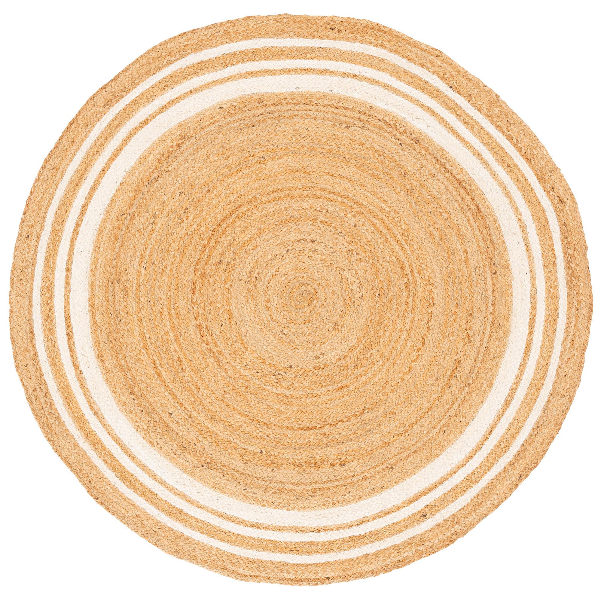 NATURFASER TEPPICH JUTE SALSA STREIFEN RUND - Creme, Textil (200/200cm) - Pergamon