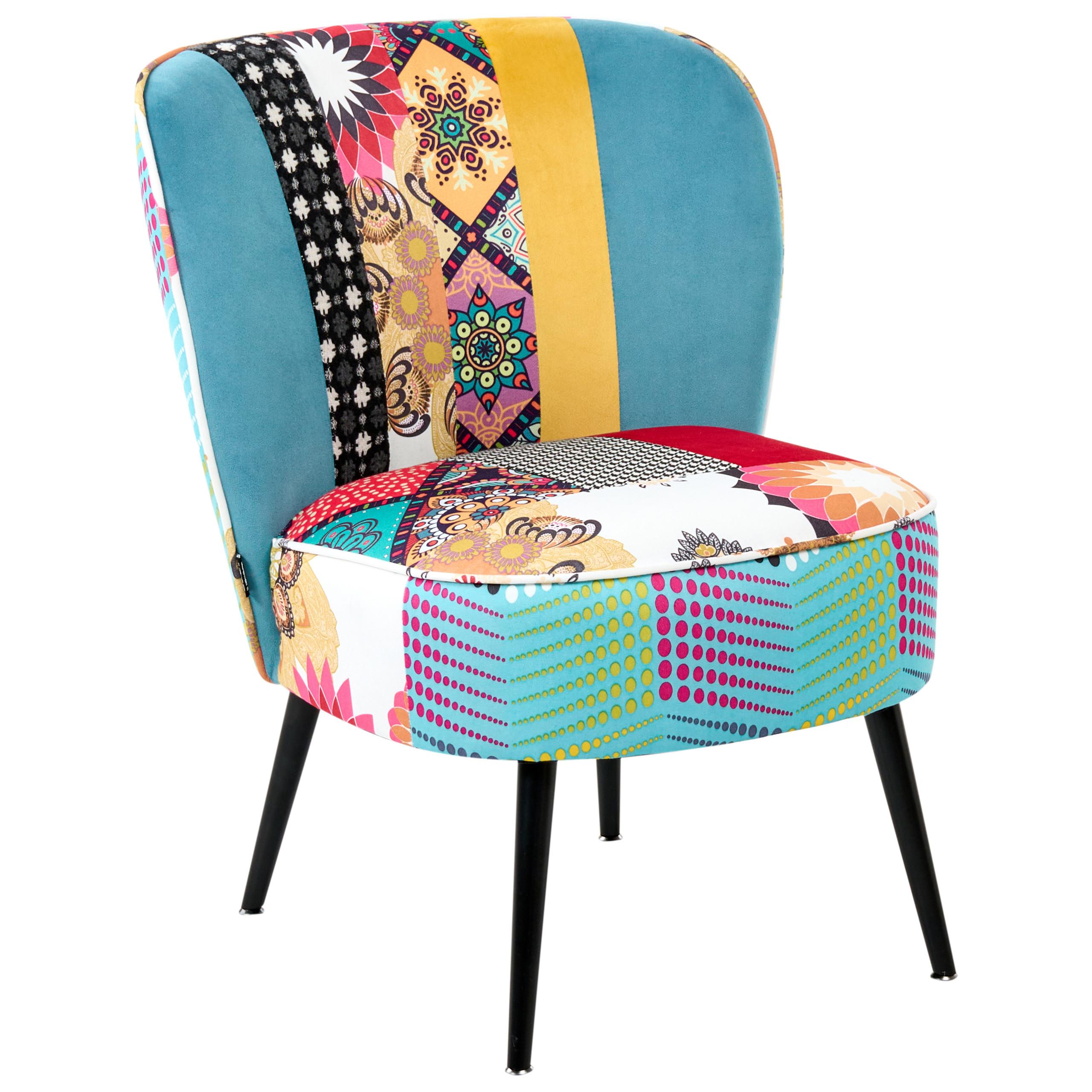 SESSEL Blau Voss - Blau/Multicolor, Textil (60/76/52cm) - Beliani