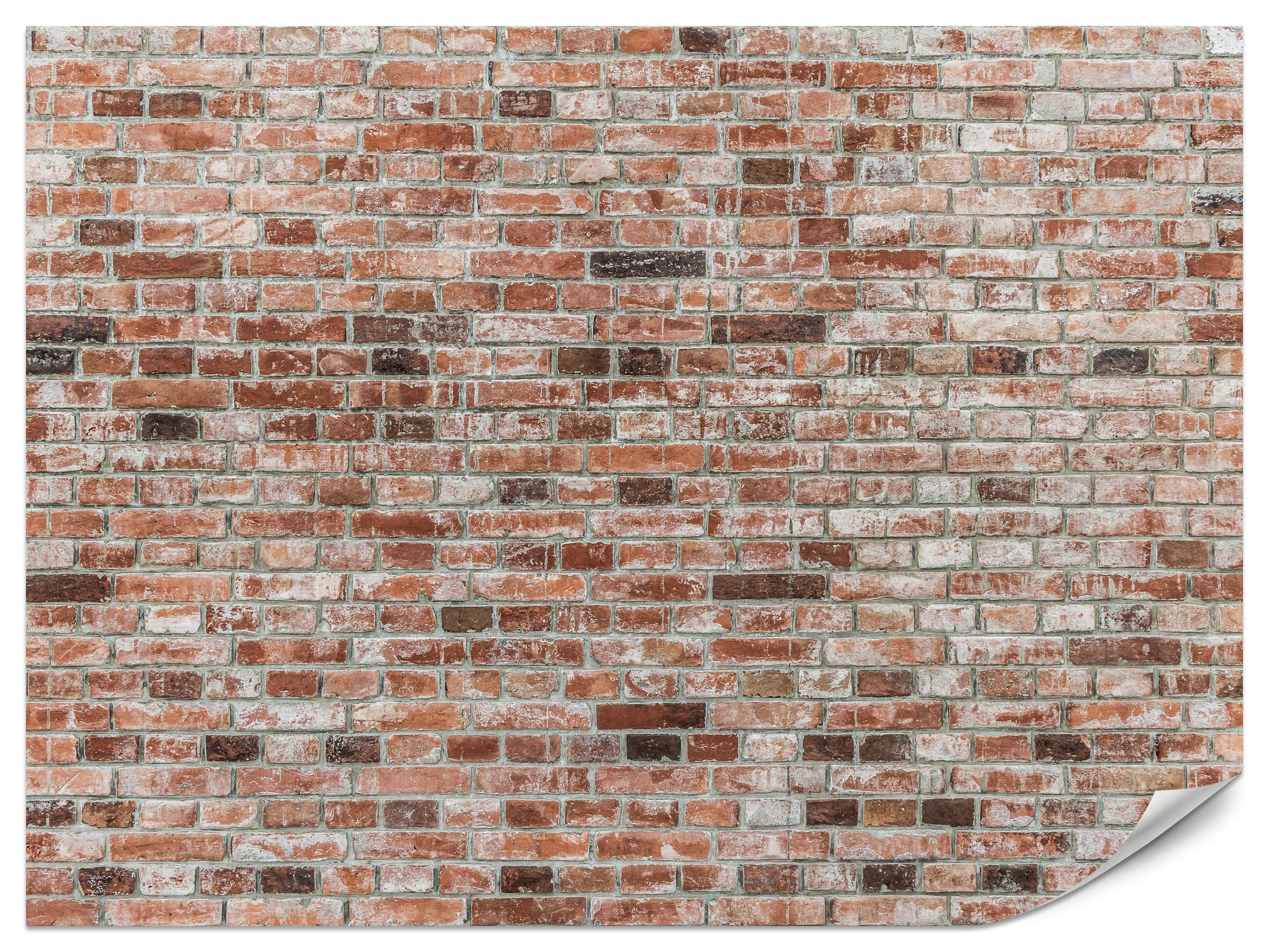 FOTOTAPETE für Büro Ziegelmauer Wand Abstraktion 200x140 - Braun, Papier (200/140cm) - Muralo