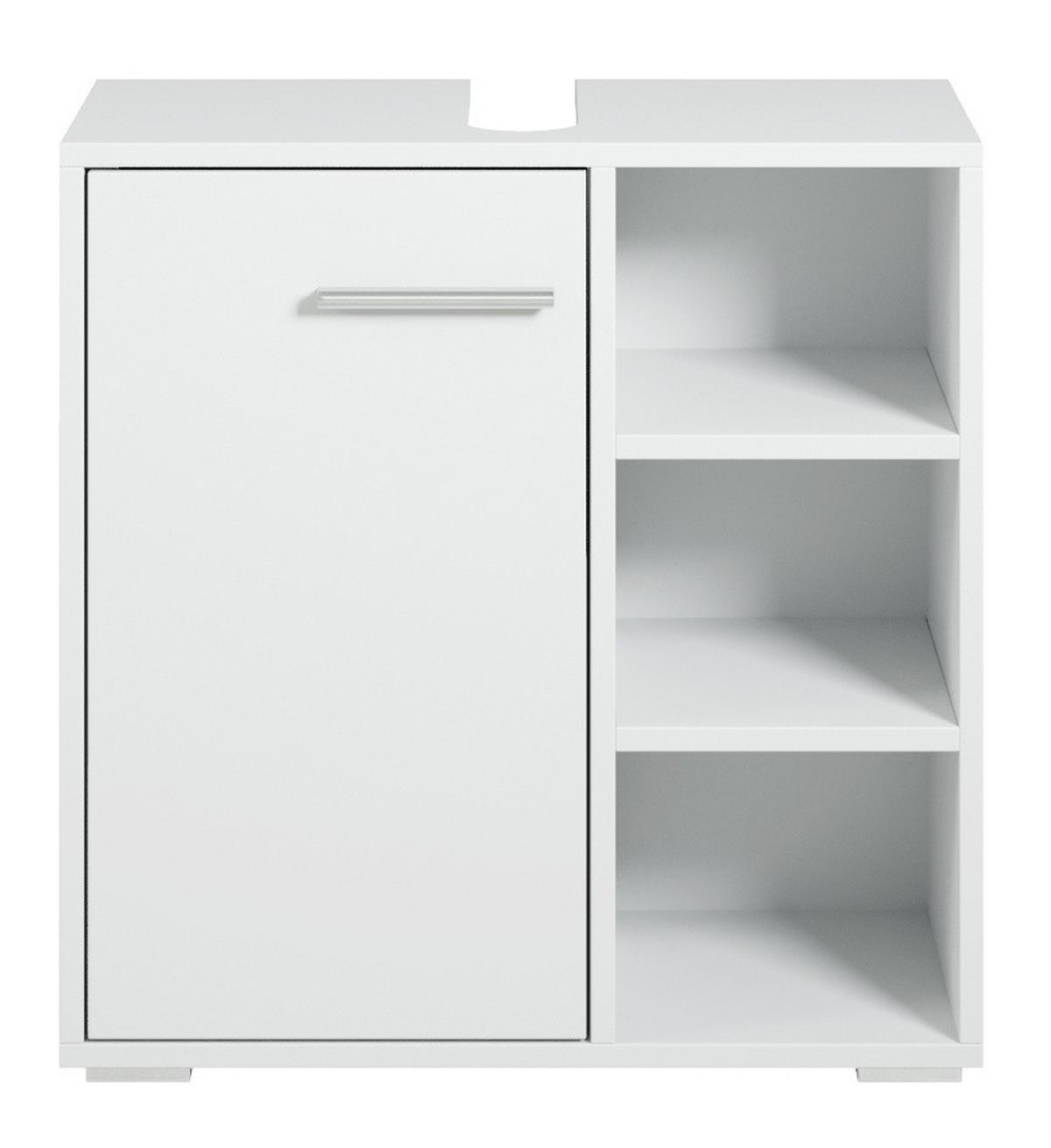 WASCHBECKENUNTERSCHRANK Neptunus 1 Tür Weiß - 60 x 30 x 60 cm - Weiß, Holz (60/60/28cm) - Badplaats