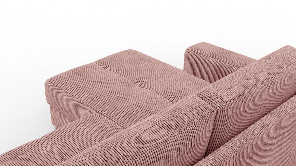 ECKSOFA OLI 4-Sitzer links, altrosa - Altrosa, Holz/Textil (295/172cm) - Wozimo