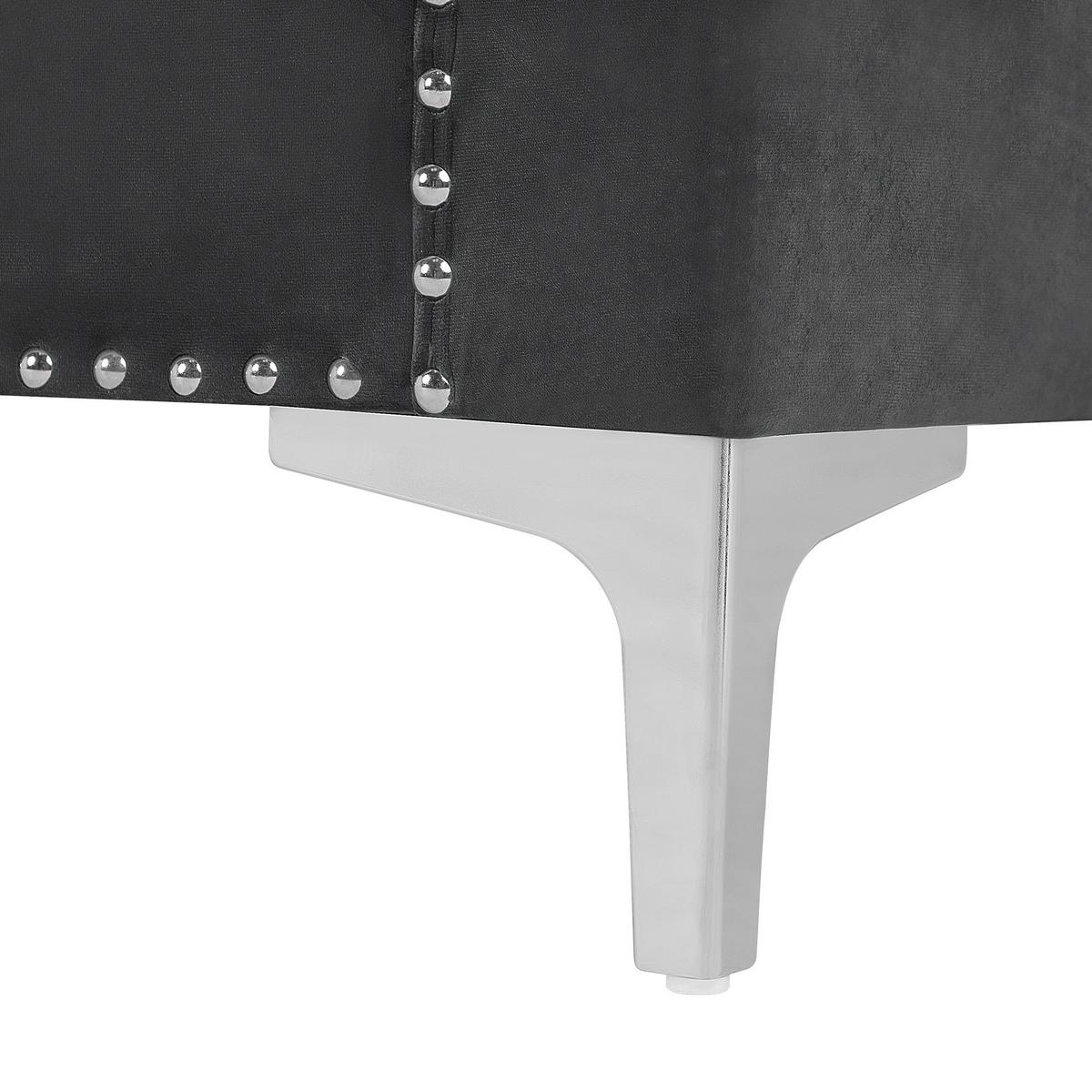 3-SITZER-SOFA Samtstoff Dunkelgrau Avaldsenes - Dunkelgrau, Textil (211/74/82cm) - Beliani