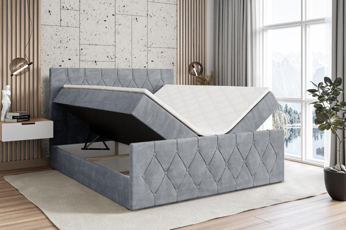 BOXBETT VELANTO-Z - 140 x 200 - H3 - Grau - Grau, Holzwerkstoff (140/200cm) - ALTDECOR