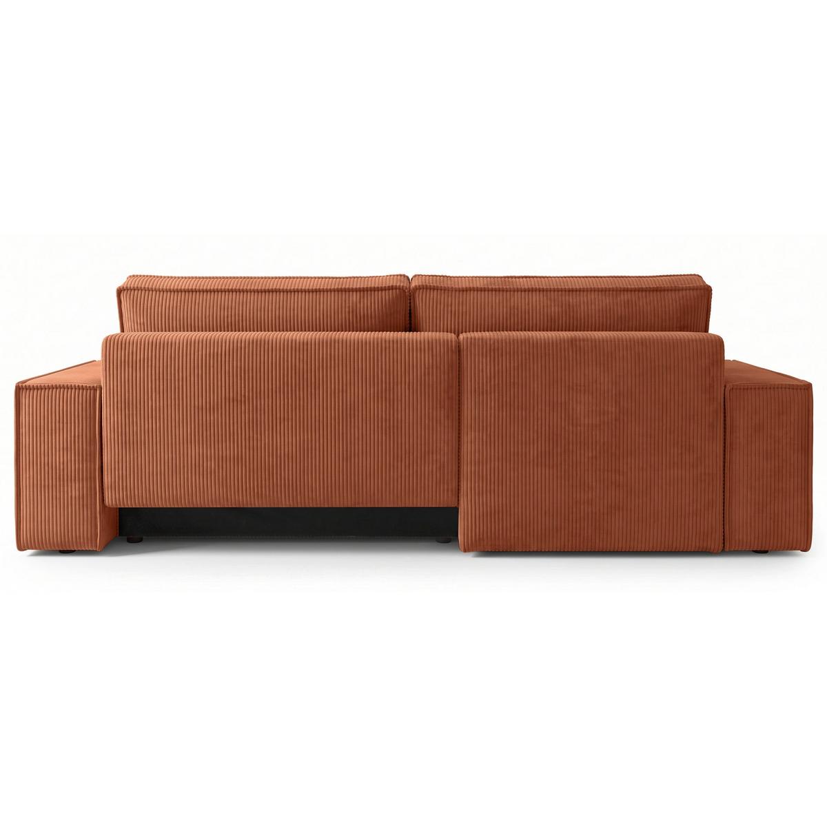 ECKSOFA Farese Mini mit Cordbezug Rostrot, links - Schwarz/Kupferfarben, Textil (240/167cm) - Selsey
