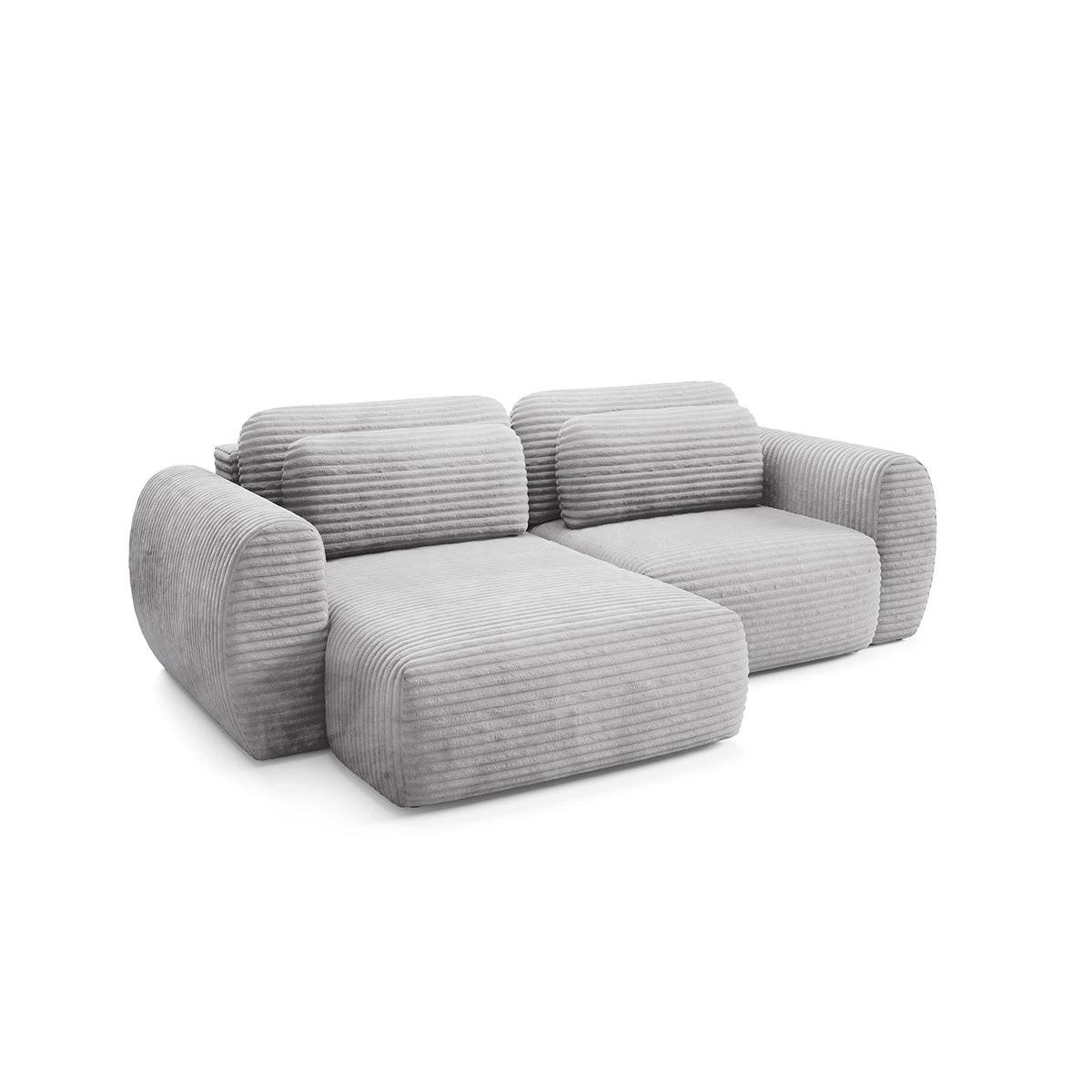 ECKSOFA Camilla 3 Sitzplätze Hellgrau - Grau, Holz (270/165cm) - Petits-meubles