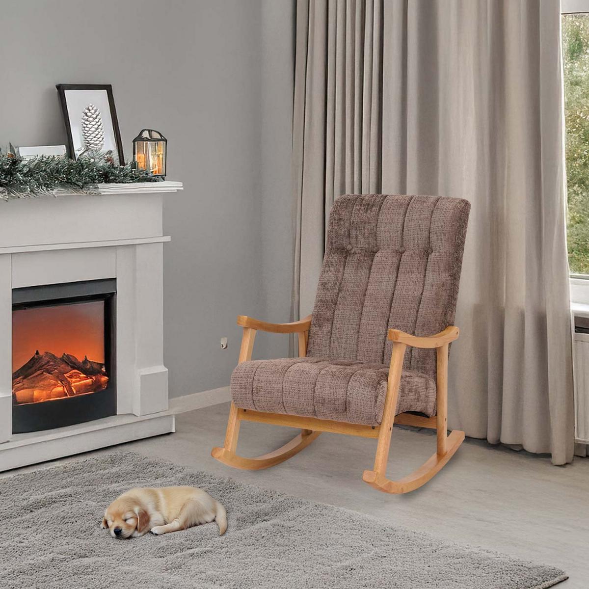SCHAUKELSTUHL Braun - Braun/Naturfarben, Textil (64/97/85cm) - MCW