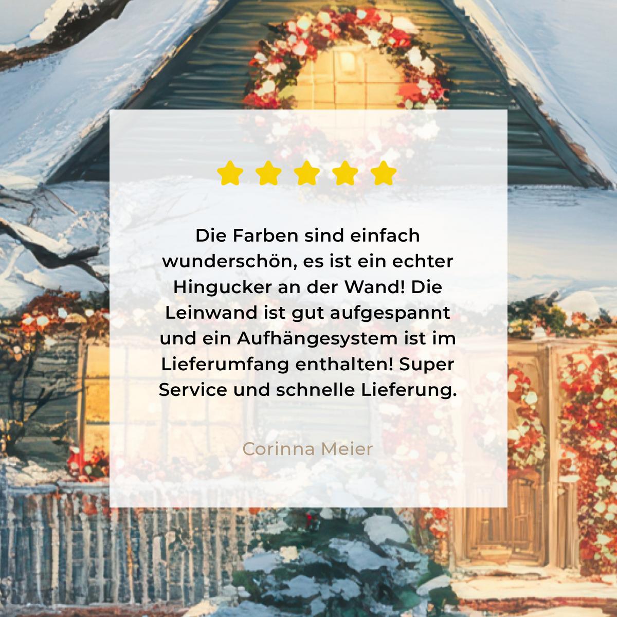 LEINWANDBILD Weihnachten - Weihnachtsbaum - Winter - Zuhause - Schnee Deko Groß 90x140 cm - Smaragdgrün, Textil (90/140cm) - MuchoWow