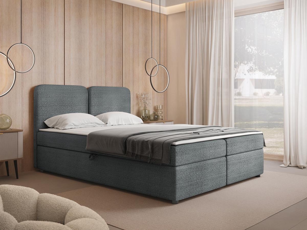 BOXBETT Boho - H3 - Schwarz/Grau, Holz/Holzwerkstoff (160/200cm) - MIRJAN24