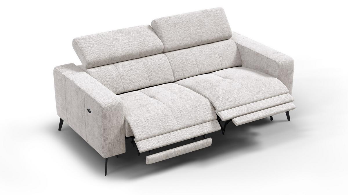 RELAXSOFA MORELLO 3-Sitzer, creme, 2 x Relax Zero Gravity - Creme, Holz/Textil (206/82/103cm) - Wozimo