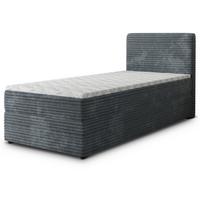 BOXBETT PISA 90 90x200 cm mit Matratze und Topper, H2+H3 - Grau - Grau, Holz (90/200cm) - MASSENO