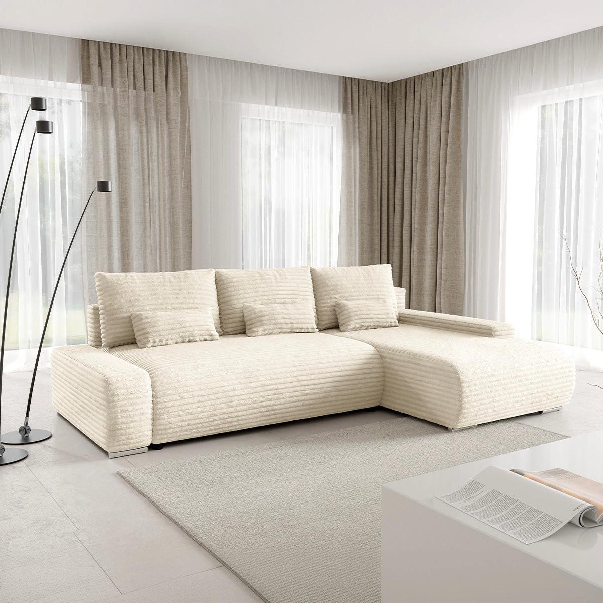 ECKSOFA Ivana 3 Sitzplätze Weiß - Weiß, Holz (265/172cm) - Petits-meubles