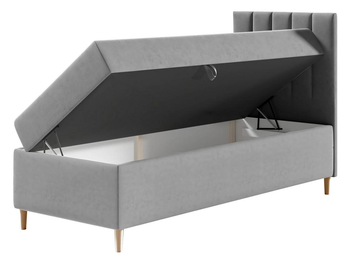BOXBETT Maja Junior 1, Seite zum Öffnen des Bettkastens: Rechts - H3 - Türkis/Weiß, Holz (100/200cm) - MIRJAN24