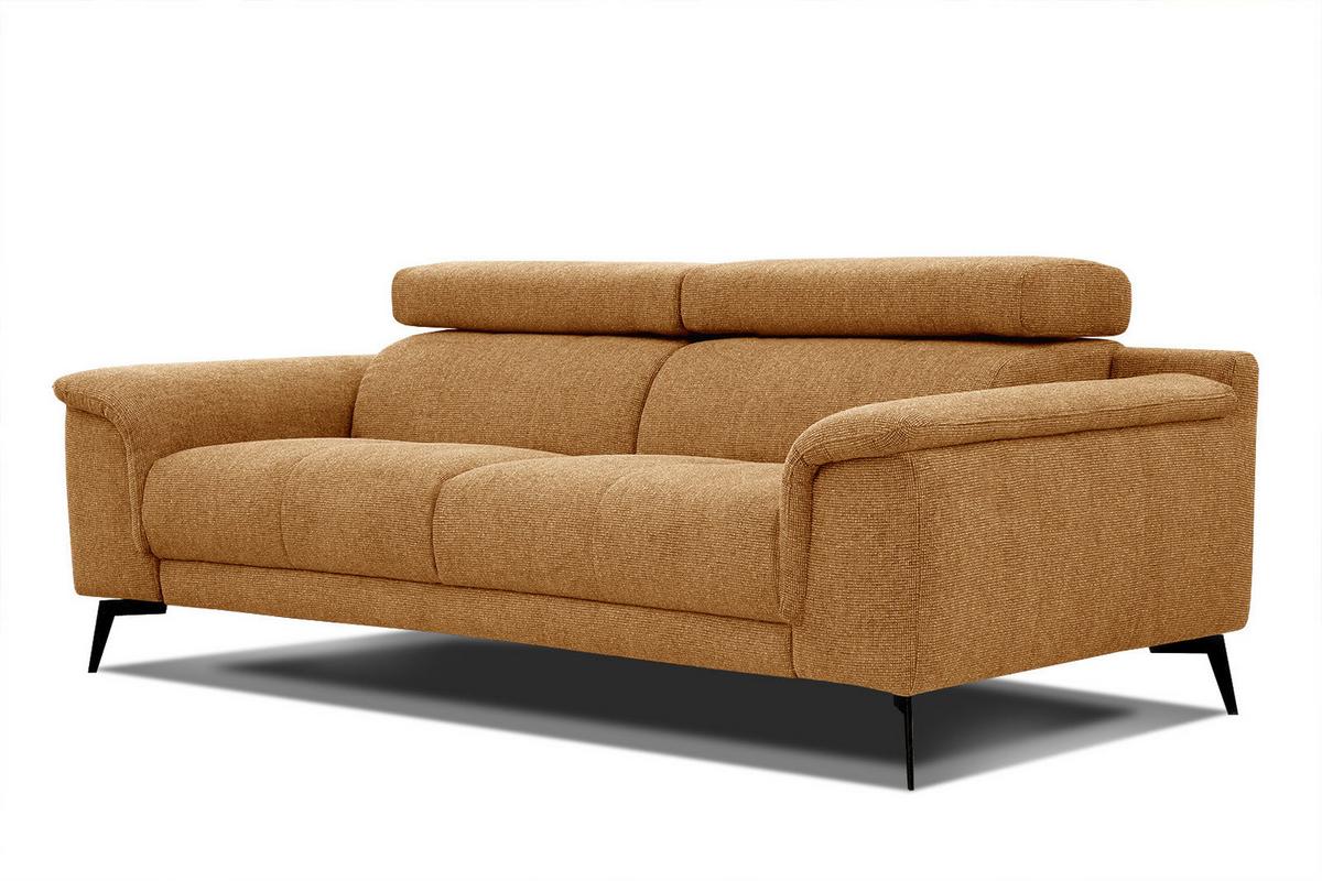 SOFA FIERO 3-Sitzer, orange - Schwarz/Orange, Holzwerkstoff/Textil (212/82/103cm) - Wozimo
