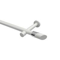 GARDINENSTANGE Prestige Verano 320 cm (geteilt in 2 x 160 cm), 1-läufig (ohne Ringe), 20 mm Ø Weiß - Chromfarben/Weiß, Metall (320cm) - INTERDECO