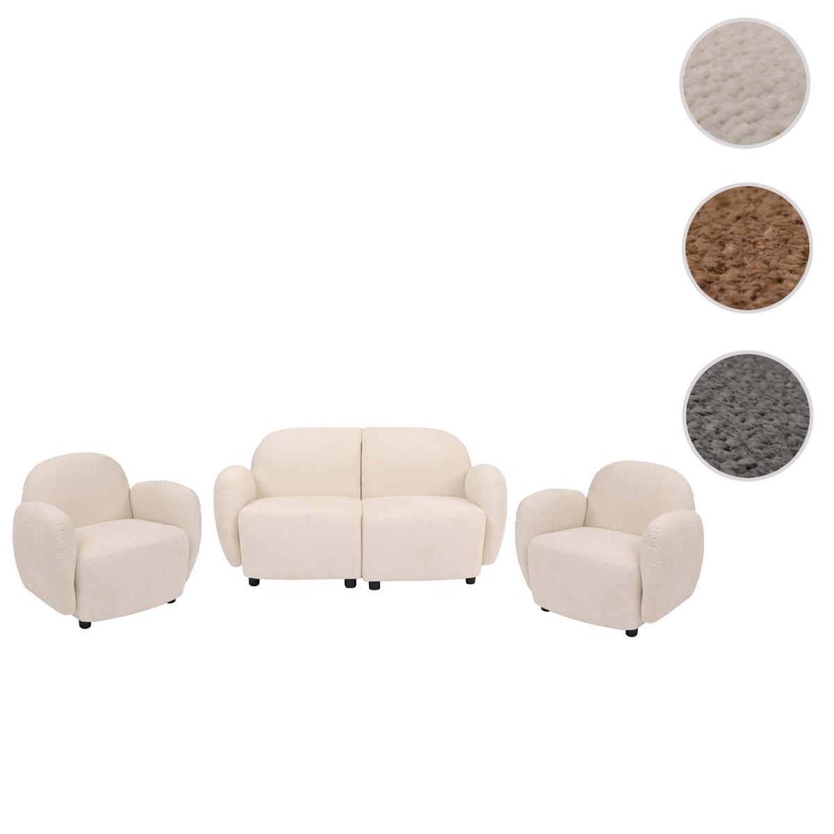 WOHNZIMMER-SET Cremeweiß - Creme, Textil (148/77/79cm) - MCW