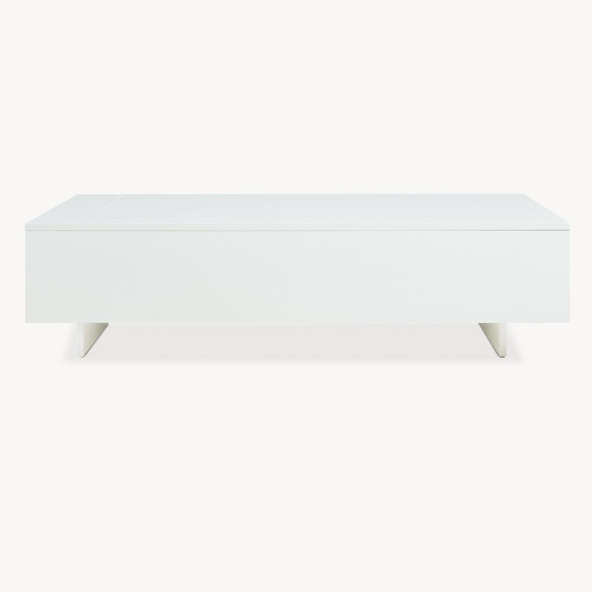COUCHTISCH Lärketorp 115/55/31 - Weiß Hochglanz, Holzwerkstoff (55/115/31cm) - [en.casa]
