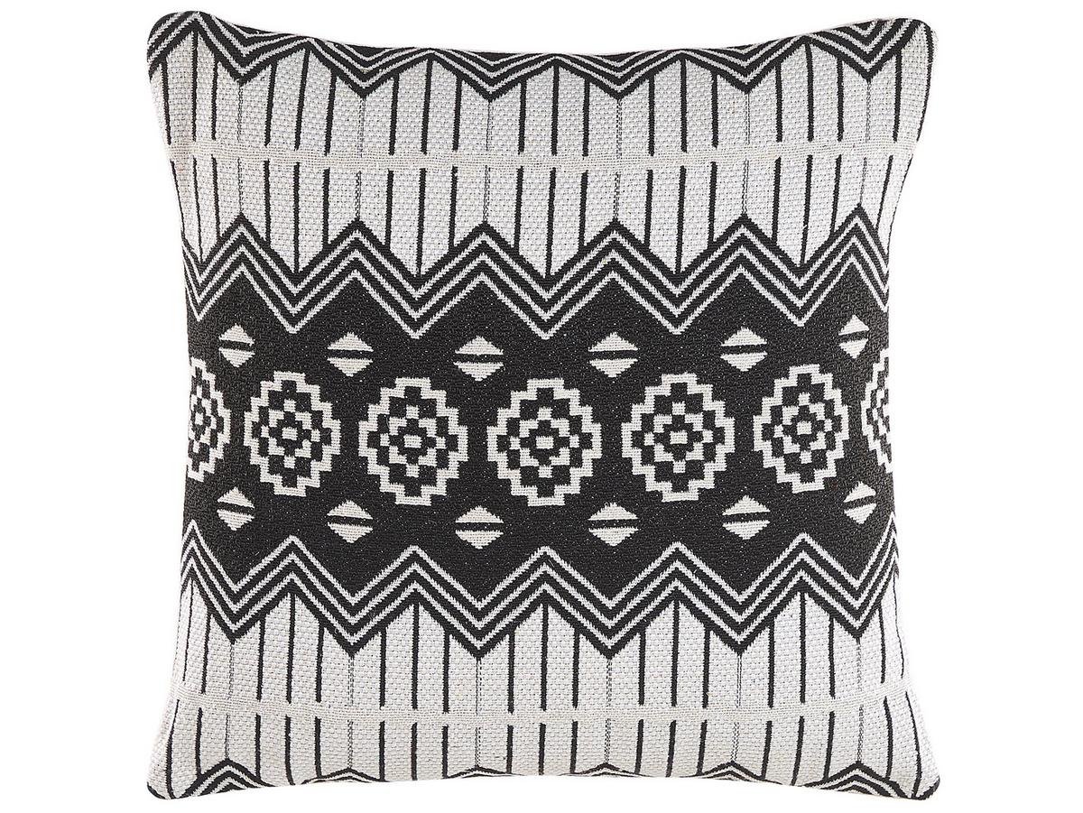 DEKOKISSEN 2er-Set Schwarz-Weiß 45/45 cm Cardak - Schwarz, Naturmaterialen/Textil (45/45cm) - Beliani
