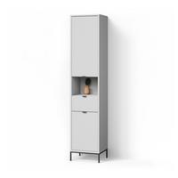 BADSCHRANK ATERNO Weiß 40 x 190 cm mit Türen, und Schublade - Weiß, Holzwerkstoff (40/190/35cm) - Livinity®