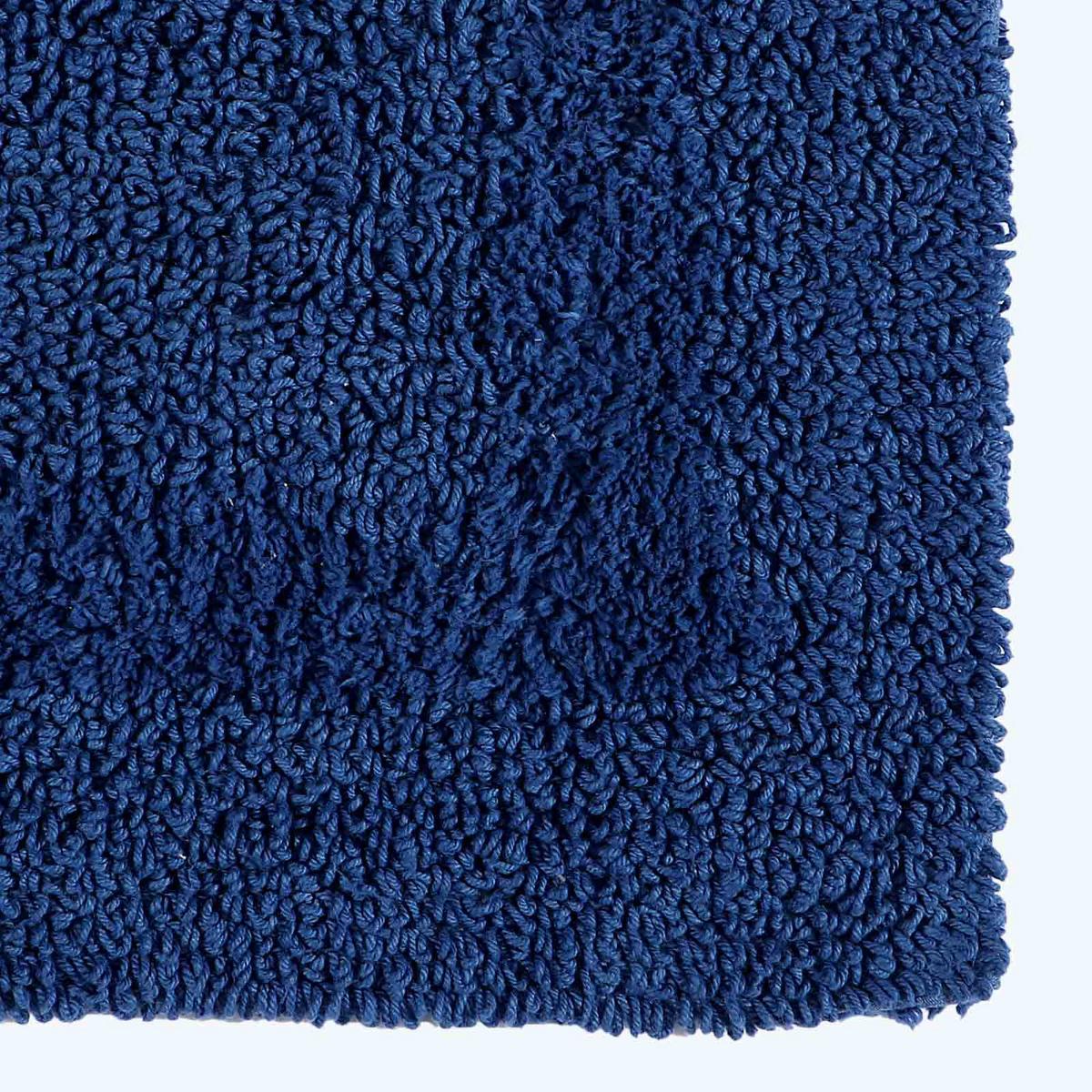 BADGARNITUR 2-teilig, Badematte & WC-Vorleger, wendbar - Dunkelblau, Textil (50/80cm) - Homescapes
