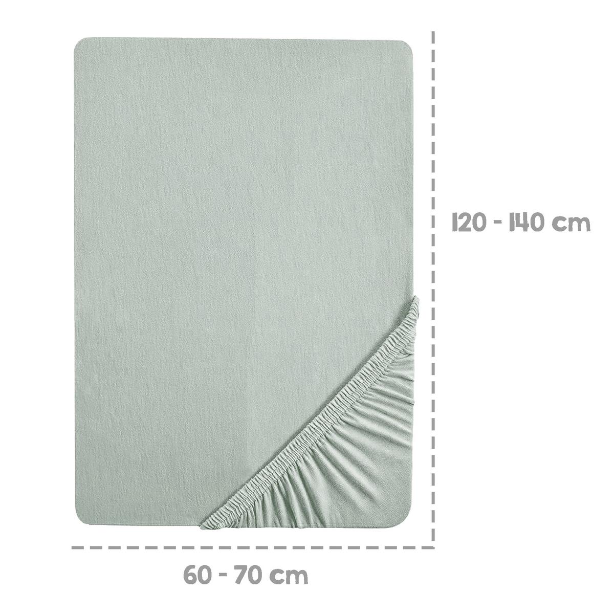 SPANNBETTLAKEN 60 x 120 – 70 x 140 cm - Hellgrün, Textil (70/140cm) - Roba