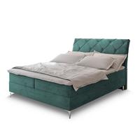 BOXBETT MACON 180x200 cm mit Matratze und Topper - Blau - Blau, Holz (180/200cm) - MASSENO