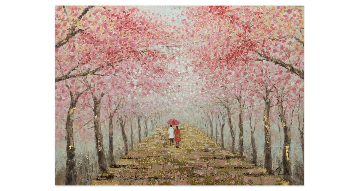 ÖLGEMÄLDE 100/70 cm - Pink/Braun, Holz/Textil (100/70cm) - KUNSTLOFT