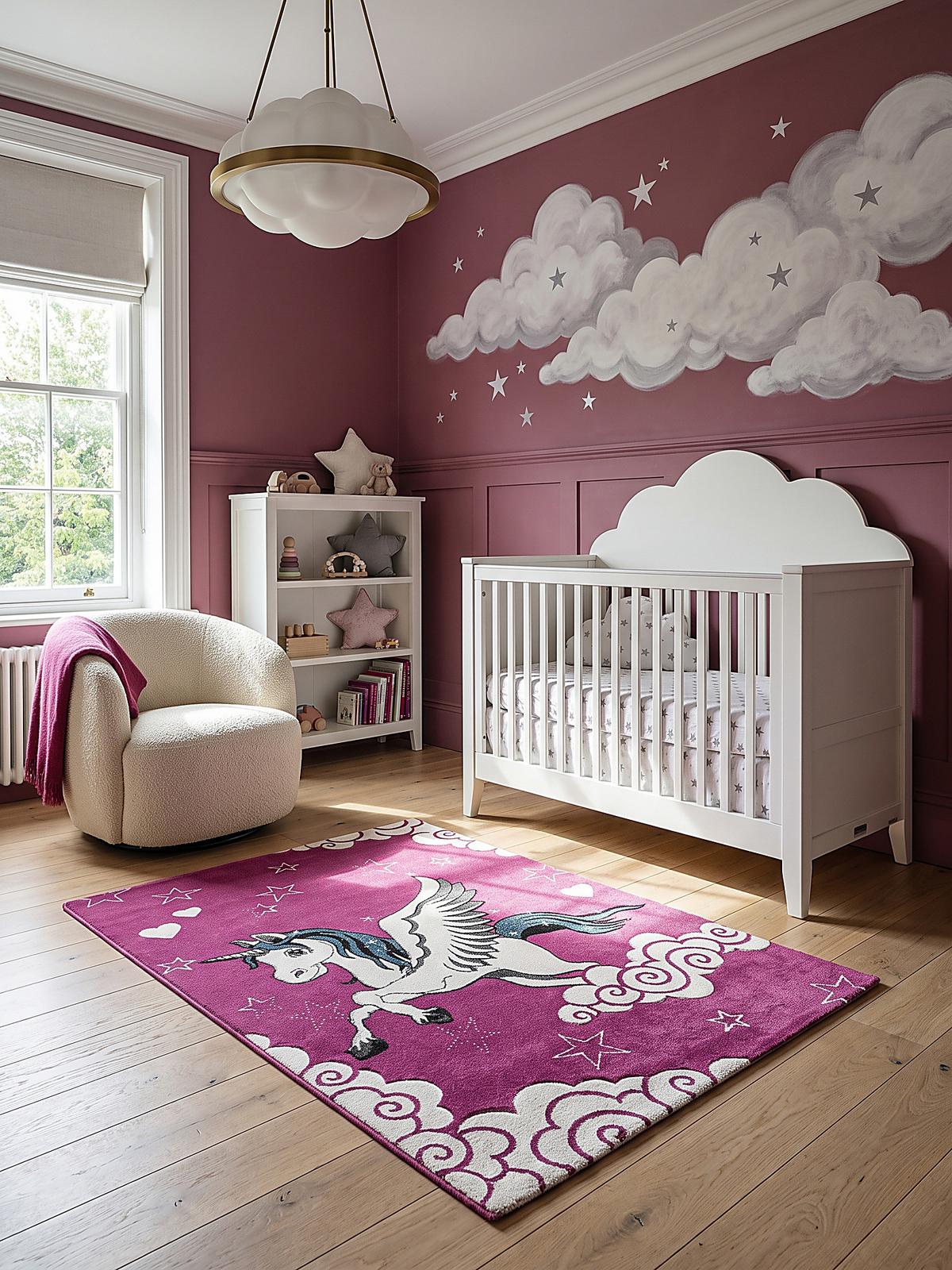 KINDERTEPPICH Kurzflor Sterne CASOLA Polypropylen Fuchsia 80 x 150 cm - Rosa, Textil (80/150cm) - KADIMA DESIGN