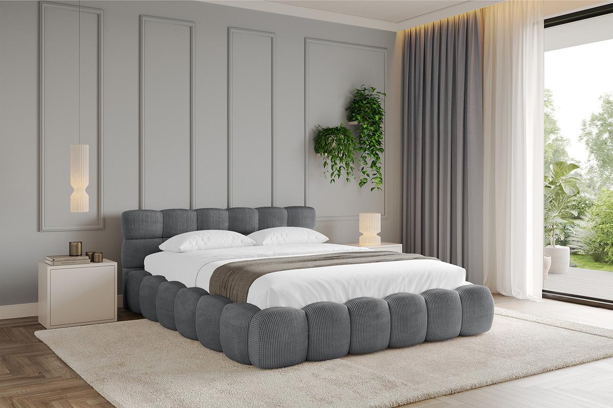POLSTERBETT mit Bettkasten und Lattenrost, Boxbett ohne Matratze - LEYA-v1 120x200 Dunkelgrau - Dunkelgrau, Holzwerkstoff/Textil (120/200cm) - ALTDECOR