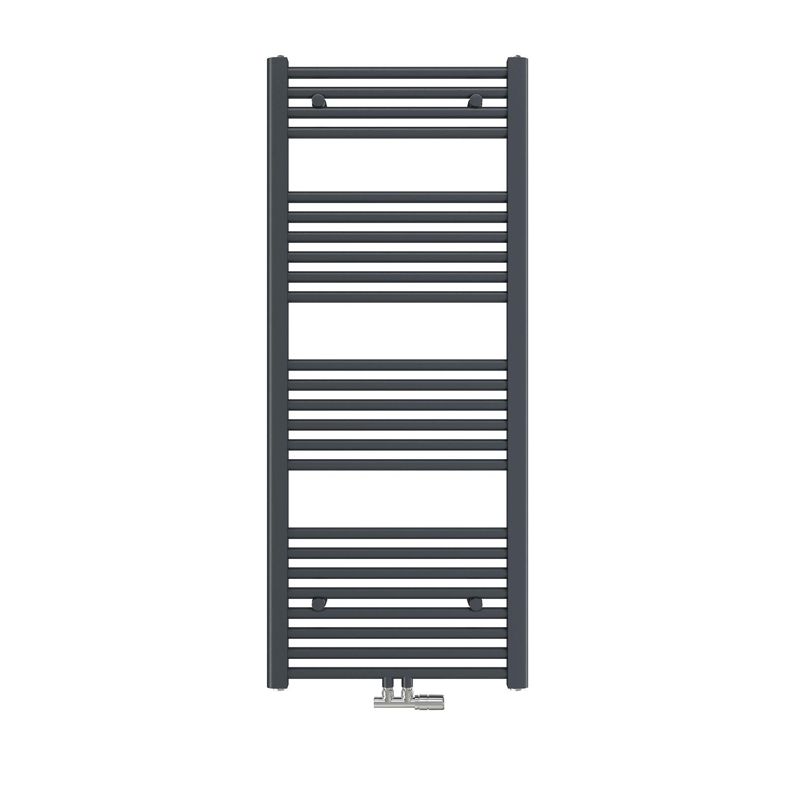 HEIZKÖRPER wasserführender Handtuchheizkörper Anthrazit 120/50/3 cm - Anthrazit, Metall (50/120/3cm) - EMKE