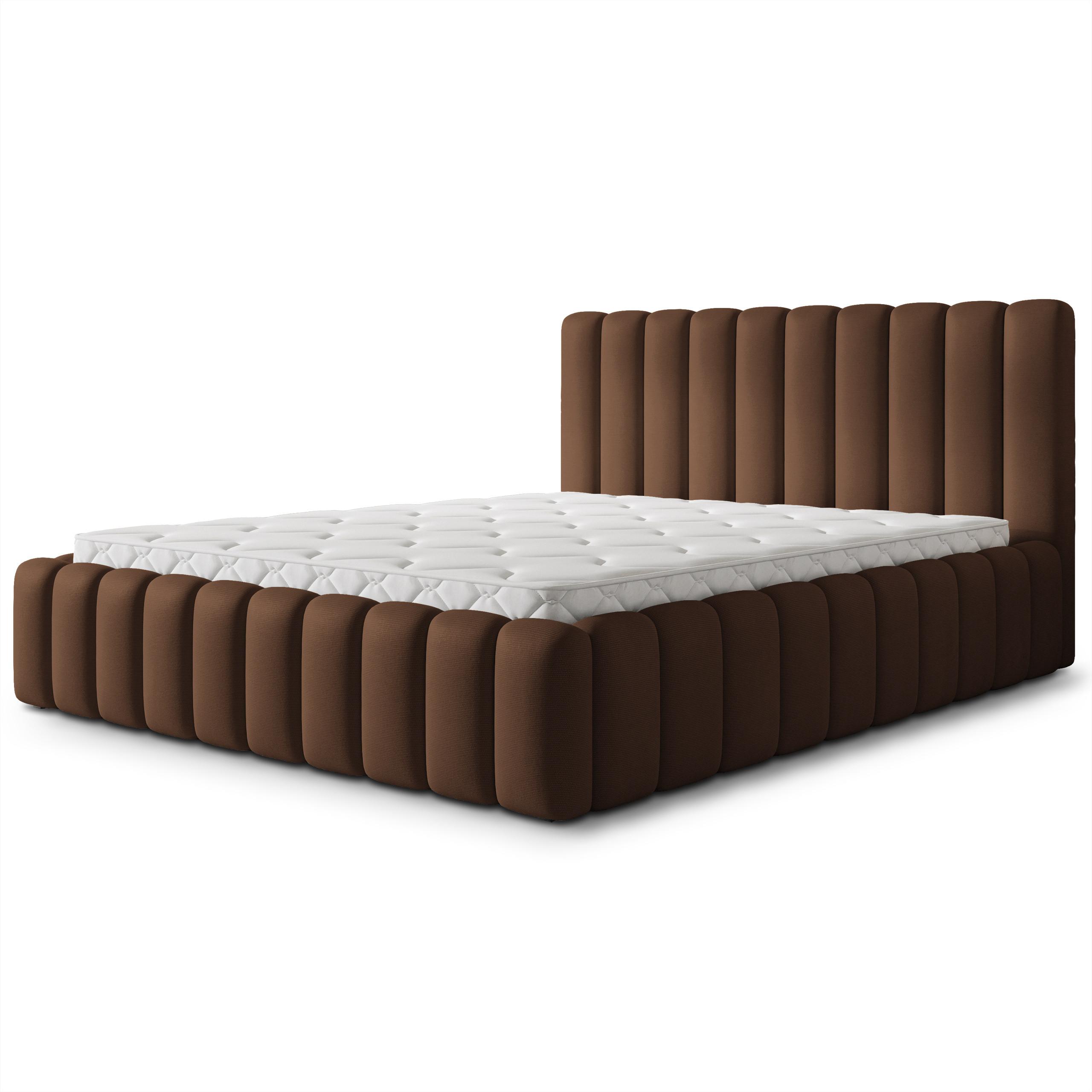 POLSTERBETT TEBA 120x200 cm mit Bettkästen - Braun - Braun, Holz/Textil (120/200cm) - MASSENO