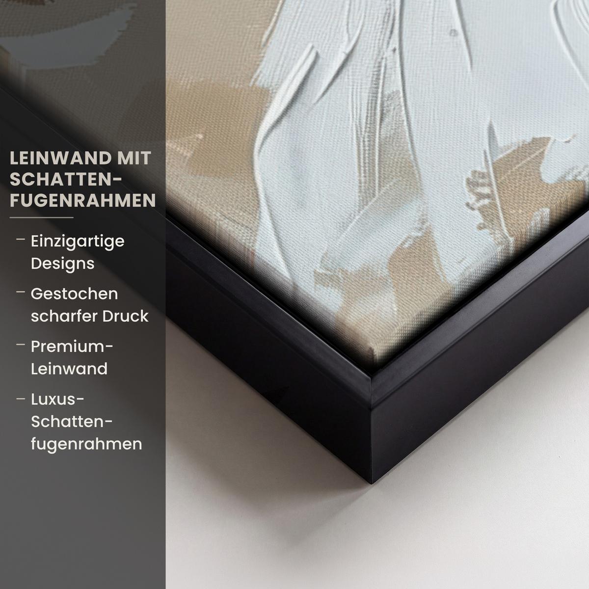 LEINWAND Bilder mit Rahmen - Frau - Farbe - Abstrakt - Beige - Modern - 40x60 - Sandfarben, Textil (40/60cm) - MuchoWow