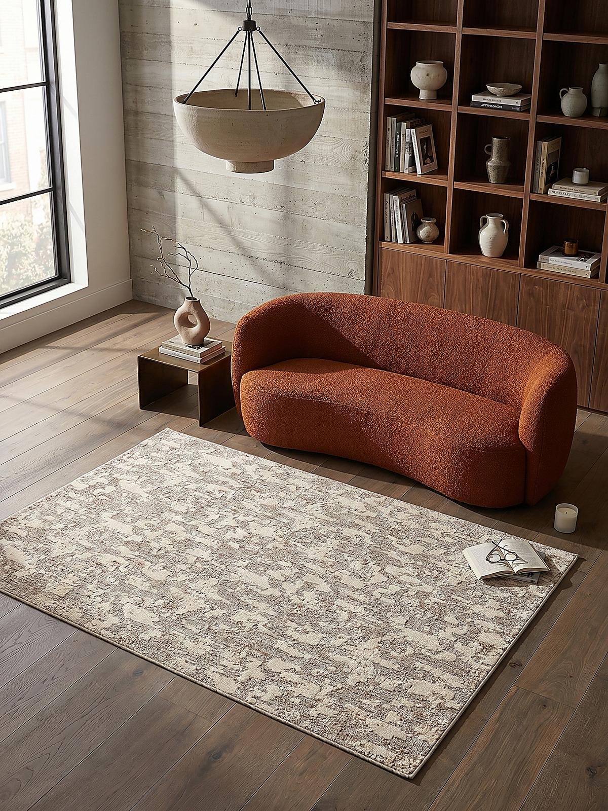 TEPPICH Waschbar RIDGE, meliert, Beige, 194 x 290 cm - Beige, Textil (290/194cm) - KADIMA DESIGN