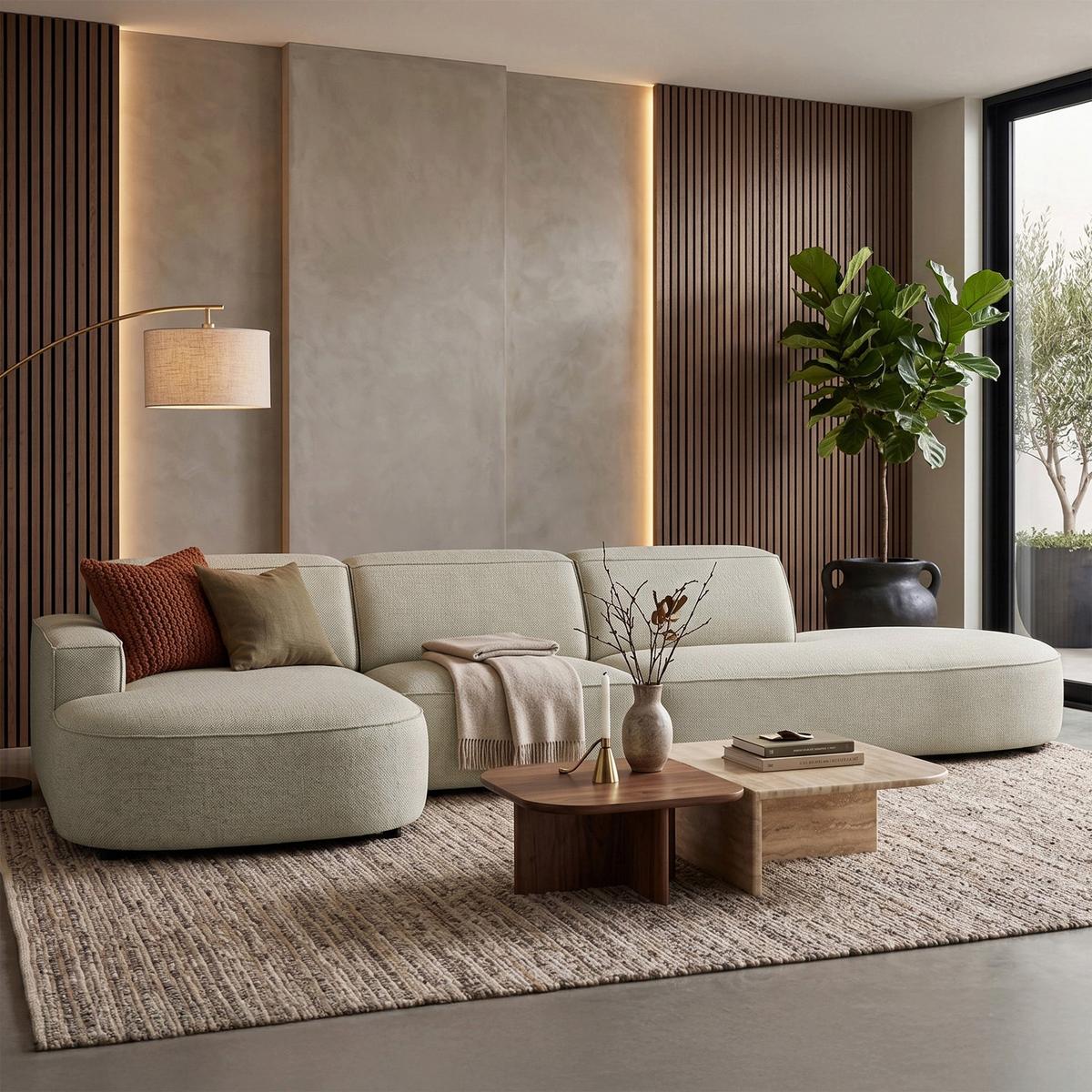 ECKSOFA Sallmo L-Form, 3-Sitzer, links 358 cm - Taupe/Schwarz, Kunststoff/Textil (358/166cm) - Selsey