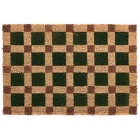 FUSSMATTE Beige/Grün 40/60 cm Kokosfasern Villasis - Beige, Textil (40/60cm) - Beliani