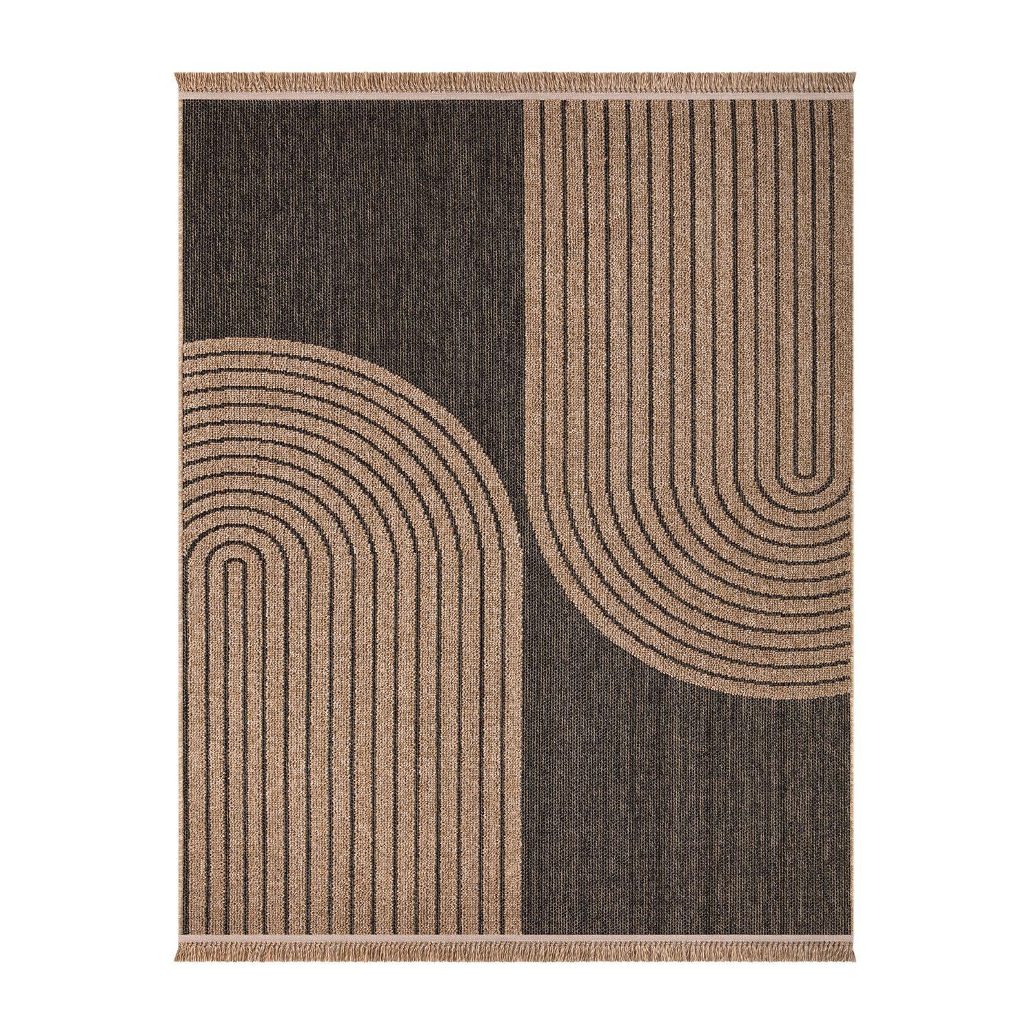 OUTDOORTEPPICH Blatt Anthrazit 160 x 220 cm - Anthrazit, Kunststoff (160/220cm) - TT Home