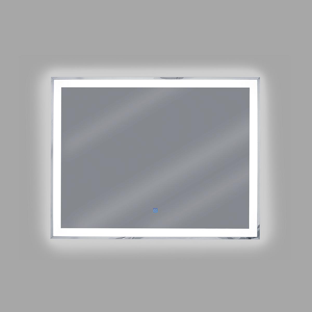 BADSPIEGEL mit LED-Beleuchtung rechteckig 90/70 cm Argens - Silberfarben, Kunststoff (90/70/4cm) - Beliani