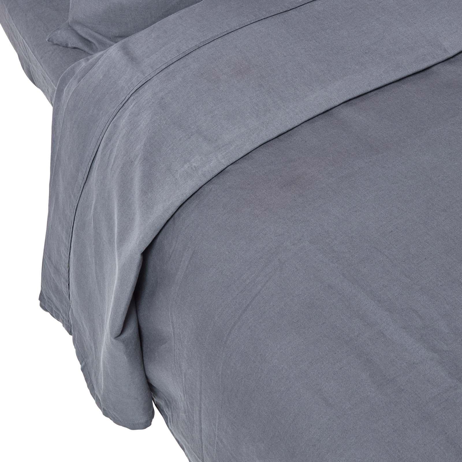 LEINEN-BETTLAKEN ohne Gummizug aus 60% Leinen & 40% Baumwolle - Dunkelgrau, Textil (270/300cm) - Homescapes
