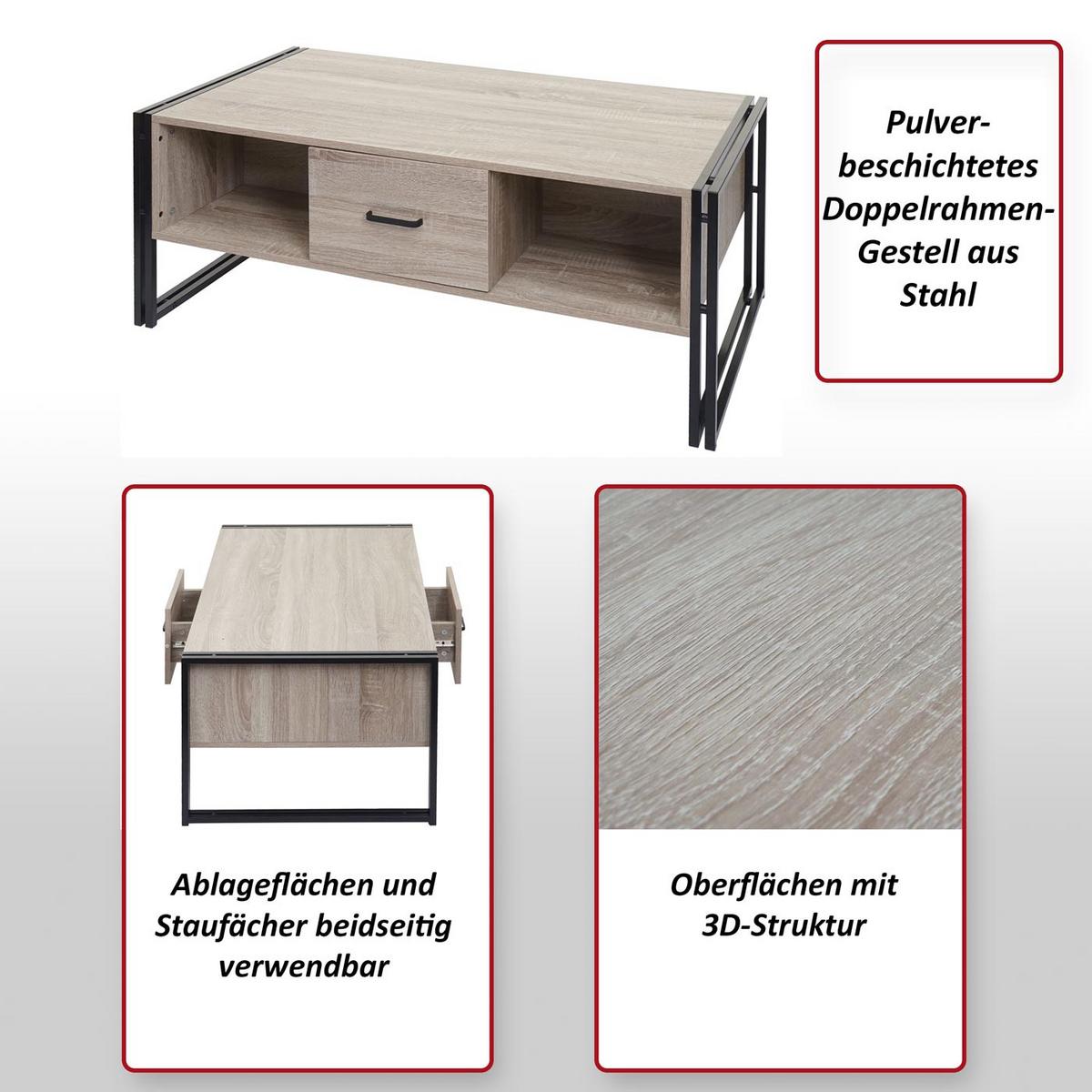 COUCHTISCH A27B rechteck Eiche Dekor - Eichefarben, Holzwerkstoff (60/110/45cm) - MCW